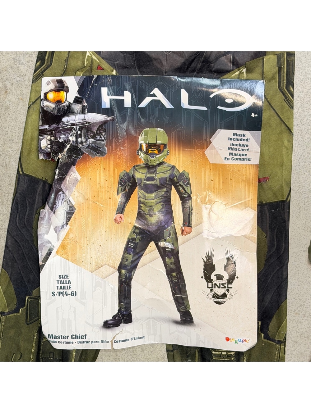 Halo Master Chief Child Costume with Mask Size Small 4-6